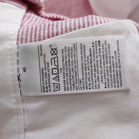 NWT Old Navy Size 40 Ultimate Slim Built In Flex Red Stripe Linen Blend Shorts - Picture 13 of 14